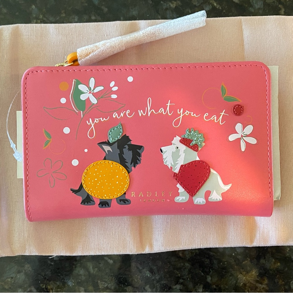 Pink Radley Dogs Mini Zipper Wallet